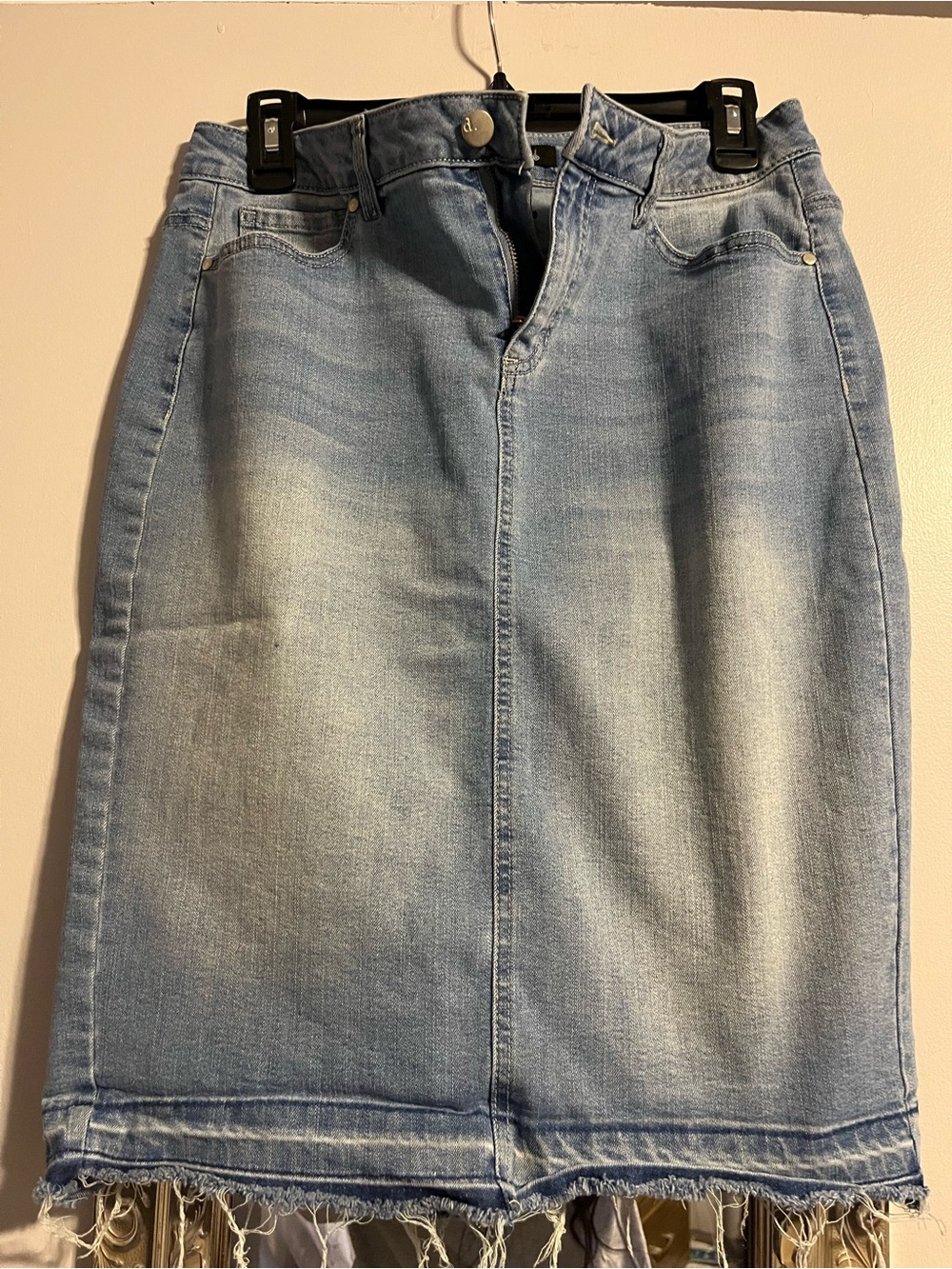 d. jeans Light Blue Denim Skirt with Label Detail